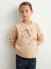Reiss Lucy Cotton Pony Club Embroidered Jumper - Imagen 1 de 4