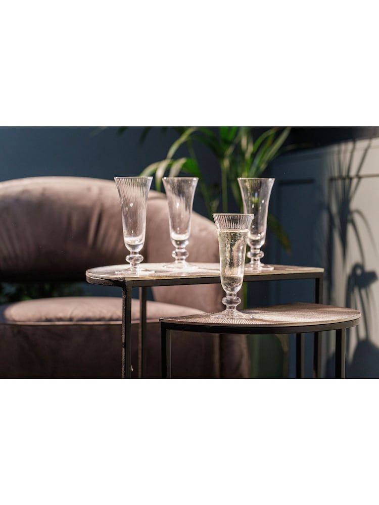 Mikasa 4 Pack Clear Salerno Short-Stem Crystal Champagne Flutes - Image 1 of 6