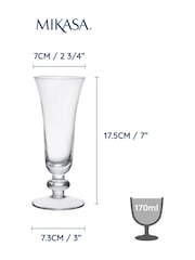 Mikasa 4 Pack Clear Salerno Short-Stem Crystal Champagne Flutes - Image 4 of 6