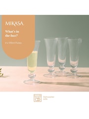 Mikasa 4 Pack Clear Salerno Short-Stem Crystal Champagne Flutes - Image 5 of 6