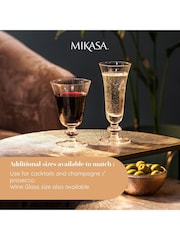 Mikasa 4 Pack Clear Salerno Short-Stem Crystal Champagne Flutes - Image 6 of 6