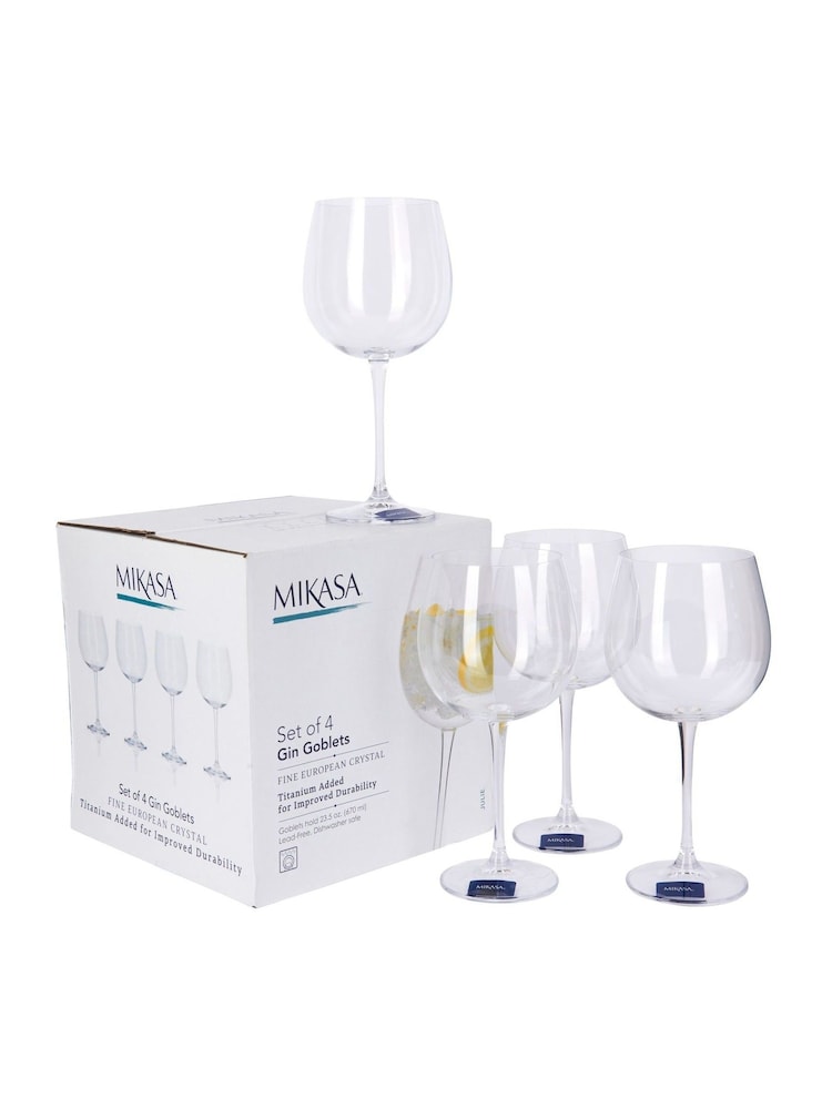 Mikasa Set of 4 Clear Julie Crystal Gin Goblets - Image 4 of 4 Mikasa Set of 4 Clear Julie Crystal Gin Goblets - Image 4 of 4