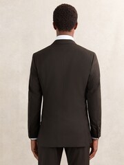 Reiss Chocolate Brown Oscar Regular-Fit Single-Breasted Wool-Blend Suit Blazer - Image 5 of 9