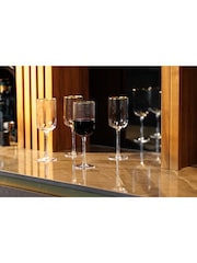 Mikasa Set of 4 Gold Sorrento Ridged Crystal Red Wine Glass - Image 1 of 6