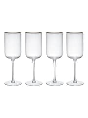 Mikasa Set of 4 Gold Sorrento Ridged Crystal Red Wine Glass - Image 3 of 6