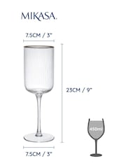 Mikasa Set of 4 Gold Sorrento Ridged Crystal Red Wine Glass - Image 5 of 6