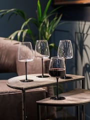 Mikasa Set of 4 Black Palermo Long-Stem Crystal Red Wine Glass - Image 1 of 4