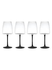 Mikasa Set of 4 Black Palermo Long-Stem Crystal Red Wine Glass - Image 2 of 4