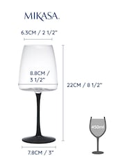 Mikasa Set of 4 Black Palermo Long-Stem Crystal Red Wine Glass - Image 3 of 4