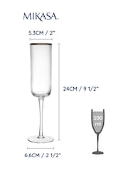 Mikasa Set of 4 Gold Sorrento Crystal Champagne Flute Glass - Image 5 of 5