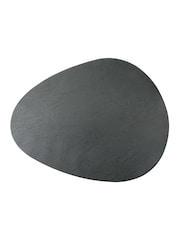 Mikasa Set of 4 Black Pebble-Shaped Faux Leather Placemats - Image 4 of 6