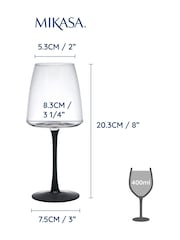 Mikasa Set of 4 Black Palermo Coloured Crystal White Wine Glass - Image 4 of 5
