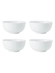 Mikasa Set of 4 White Chalk Porcelain Cereal Bowls - Image 3 of 6