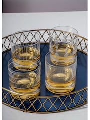 Mikasa Set of 4 Silver Cheers Crystal Whiskey Tumbler Glass - Image 2 of 5