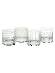 Mikasa Set of 4 Silver Cheers Crystal Whiskey Tumbler Glass - Image 3 of 5