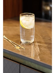 Mikasa Set of 4 Gold Sorrento Crystal Highball Cocktail Glass - Image 2 of 6