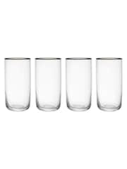 Mikasa Set of 4 Gold Sorrento Crystal Highball Cocktail Glass - Image 3 of 6