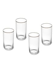 Mikasa Set of 4 Gold Sorrento Crystal Highball Cocktail Glass - Image 5 of 6