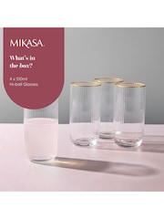 Mikasa Set of 4 Gold Sorrento Crystal Highball Cocktail Glass - Image 6 of 6