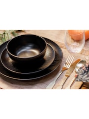 Mikasa 12 Piece Black Jardin Ceramic Dinner Set - Image 1 of 7