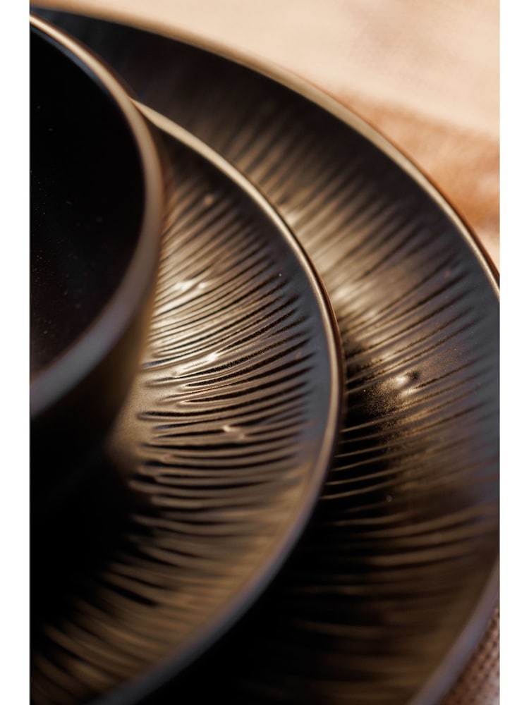 Mikasa 12 Piece Black Jardin Ceramic Dinner Set - Image 2 of 7