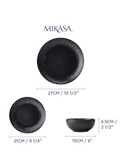 Mikasa 12 Piece Black Jardin Ceramic Dinner Set - Image 5 of 7
