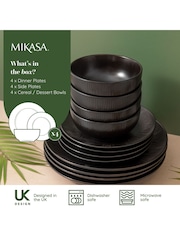 Mikasa 12 Piece Black Jardin Ceramic Dinner Set - Image 6 of 7