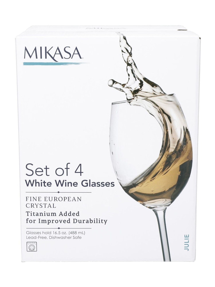 Mikasa Set of 4 Clear Julie Crystal  Wine Glasses - Image 5 of 5