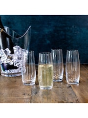 Mikasa Set of 4 Clear Julie Crystal Stemless Flute Glasses 266ml - Image 1 of 4