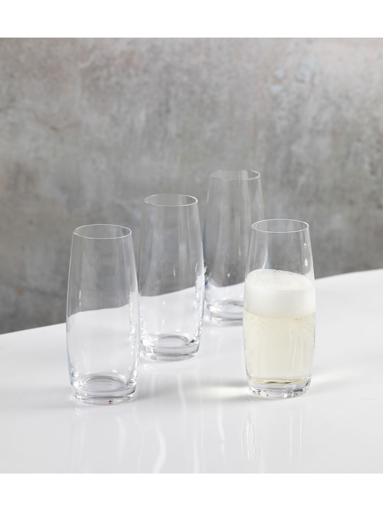 Mikasa Set of 4 Clear Julie Crystal Stemless Flute Glasses 266ml - Image 2 of 4 Mikasa Set of 4 Clear Julie Crystal Stemless Flute Glasses 266ml - Image 2 of 4