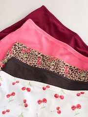 Leopard/Cherry Print Midi Microfibre Knickers 5 Pack - Image 11 of 12