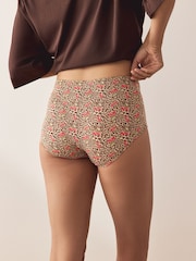 Leopard/Cherry Print Midi Microfibre Knickers 5 Pack - Image 4 of 12