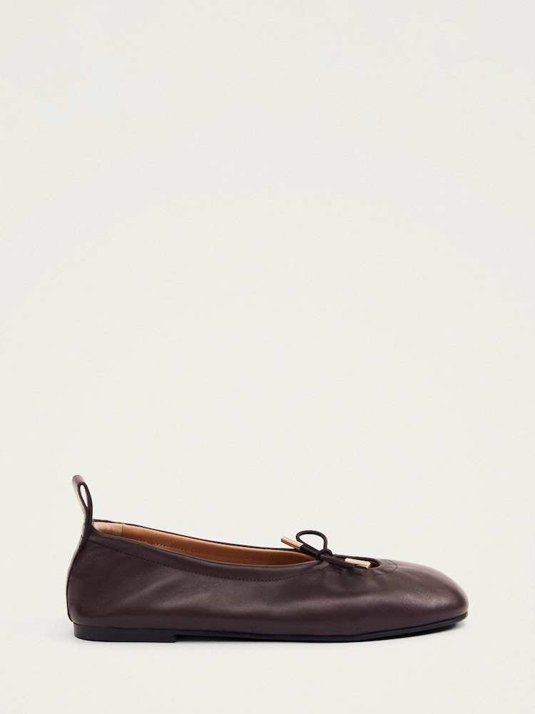 Alohas Brown Rosalind Leather Ballet Shoes - Image 2 of 8