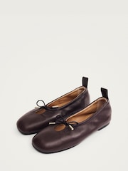 Alohas Brown Rosalind Leather Ballet Shoes - Image 3 of 8