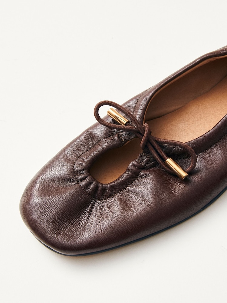 Alohas Brown Rosalind Leather Ballet Shoes - Image 8 of 8