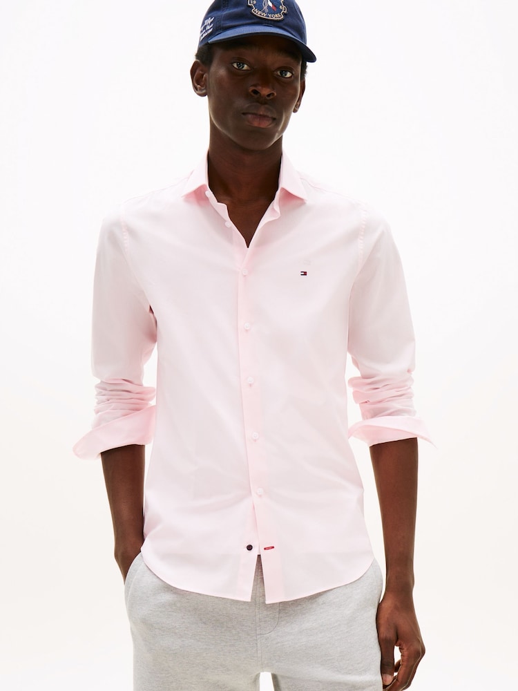 Tommy Hilfiger Pink Flex Slim Fit Poplin Shirt - Image 1 of 5