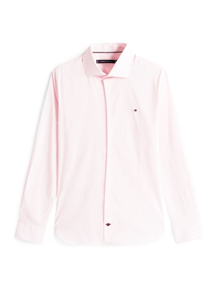 Tommy Hilfiger Pink Flex Slim Fit Poplin Shirt - Image 5 of 5