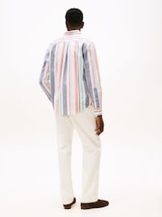 Tommy Hilfiger Orange Relaxed Stripe Oxford Shirt - Image 2 of 5
