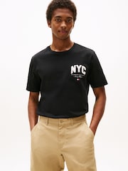 Tommy Hilfiger Black Athleisure Logo Embroidery T-Shirt - Image 1 of 5