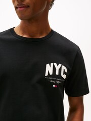Tommy Hilfiger Black Athleisure Logo Embroidery T-Shirt - Image 4 of 5