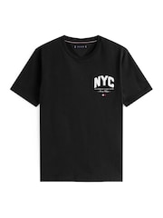 Tommy Hilfiger Black Athleisure Logo Embroidery T-Shirt - Image 5 of 5
