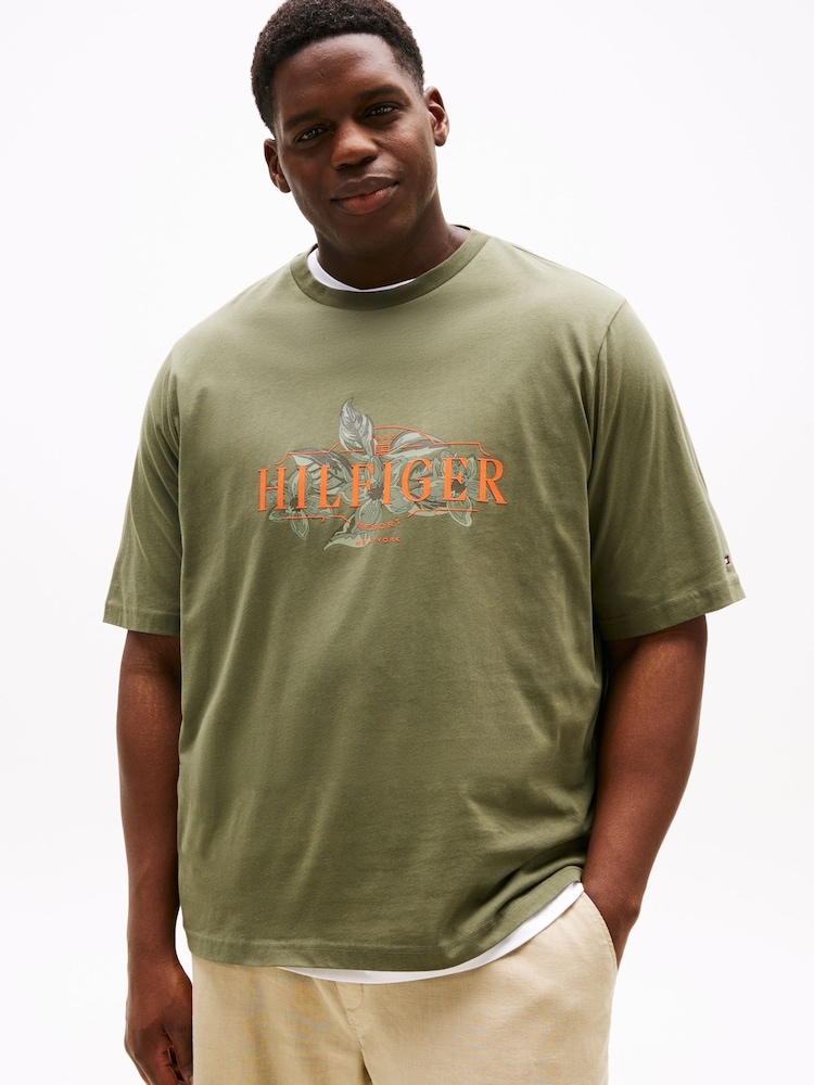 Tommy Hilfiger Green Plus Regular Fit Short Sleeve T-Shirt - Image 1 of 5 Tommy Hilfiger Green Plus Regular Fit Short Sleeve T-Shirt - Image 1 of 5