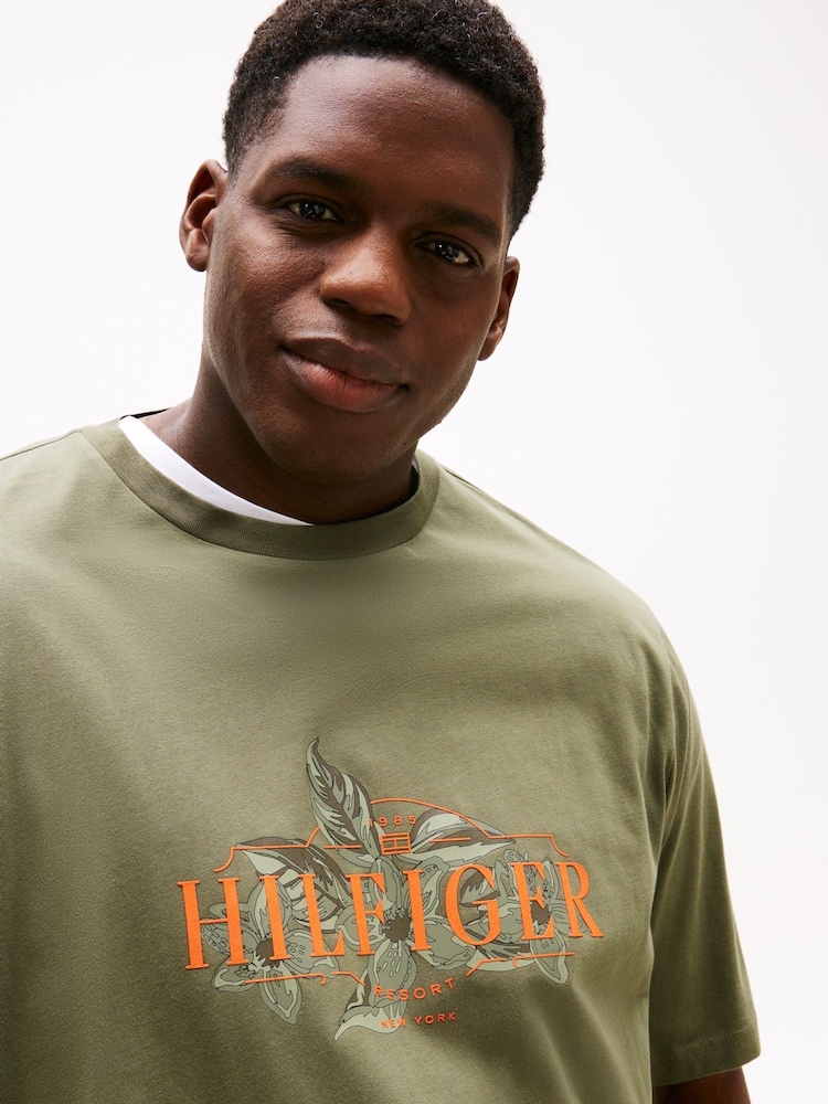 Tommy Hilfiger Green Plus Regular Fit Short Sleeve T-Shirt - Image 4 of 5
