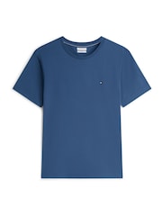 Tommy Hilfiger Navy Blue Flag Embroidery Crew Neck T-Shirt - Image 7 of 7