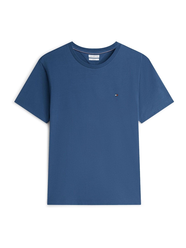 Tommy Hilfiger Navy Blue Flag Embroidery Crew Neck T-Shirt - Image 7 of 7