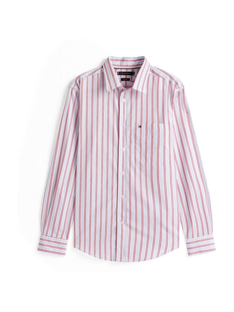 Tommy Hilfiger Pink Regular Fit Dobby Stripe Shirt - Image 5 of 5