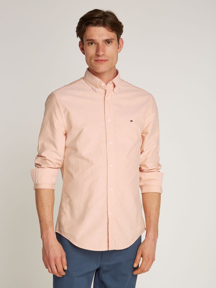Tommy Hilfiger Orange Regular Fit Oxford Shirt - Image 1 of 5