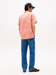 Tommy Hilfiger Orange Regular Fit Stripe Short Sleeve Shirt - Image 2 of 5