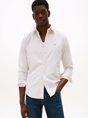 Tommy Hilfiger White Regular Fit Stripe Oxford Shirt - Image 1 of 5