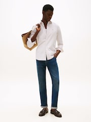 Tommy Hilfiger White Regular Fit Stripe Oxford Shirt - Image 3 of 5
